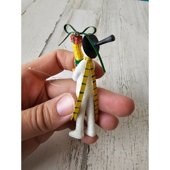 Dept 56 krinkles Mini pencil snowman present scarf glitter ornament Xmas tree - Picture 4 of 7